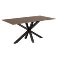 Heaven Round Dining Table - 6 Seater - 160cm - Rusty Brown Ceramic - with Star Legs