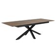 Heaven Extending Dining Table - 8-10 Seater - 200cm-240cm - Rusty Brown Ceramic - with Star Legs