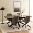Heaven Extending Dining Table - 8-10 Seater - 200cm-240cm - Rusty Brown Ceramic - with Star Legs