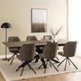 Heaven Extending Dining Table - 8-10 Seater - 200cm-240cm - Rusty Brown Ceramic - with Star Legs
