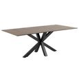 Heaven Round Dining Table - 8 Seater - 200cm - Rusty Brown Ceramic - with Star Legs