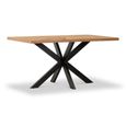 Viento Oak - Sunburst Dining Table - 6 Seater - 150cm - with Black Spider Legs