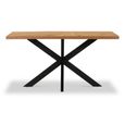 Viento Oak - Sunburst Dining Table - 6 Seater - 150cm - with Black Spider Legs