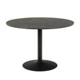 Ibiza Round Dining Table - 4 Seater - 110cm - Black Marble Effect