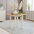 Lundy Square Drop Leaf Dining Table - 2 Seater - 30cm-90cm - Ivory Painted