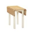 Lundy Square Drop Leaf Dining Table - 2 Seater - 30cm-90cm - Ivory Painted