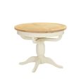 Lundy Round Extending Dining Table - 4-6 Seater - 100cm-135cm - Pedestal Base - Ivory Painted
