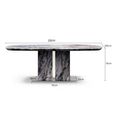 Saronno 6 Seater Grey Marble Dining Table - Sizes Available