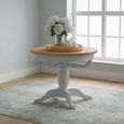 Lundy Round Extending Dining Table - 2-4 Seater - 100cm-135cm - Pedestal Base - Grey Painted