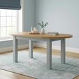 Lundy Oval Extending Dining Table - 4-6 Seater - 130cm-170cm - Grey Painted