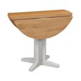 Lundy Round Drop Leaf Dining Table - 2 Seater - 30cm-90cm - Grey Painted