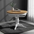 Lundy Round Extending Dining Table - 2-4 Seater - 100cm-135cm - Pedestal Base - White Painted