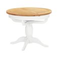 Lundy Round Extending Dining Table - 2-4 Seater - 100cm-135cm - Pedestal Base - White Painted