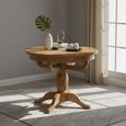 Original Round Extending Dining Table - 4-6 Seater - 100cm-135cm - Pedestal Base - Rustic Oak