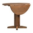 Original Round Drop Leaf Dining Table - 2 Seater - 30cm-90cm - Rustic Oak
