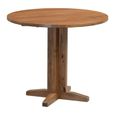 Original Round Drop Leaf Dining Table - 2 Seater - 30cm-90cm - Rustic Oak