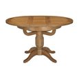 Original Round Extending Dining Table - 4-6 Seater - 100cm-135cm - Pedestal Base - Rustic Oak