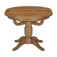Original Round Extending Dining Table - 4-6 Seater - 100cm-135cm - Pedestal Base - Rustic Oak