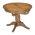 Original Round Extending Dining Table - 4-6 Seater - 100cm-135cm - Pedestal Base - Rustic Oak