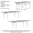 Cromwell Extending Dining Table - 6-10 Seater - 185cm-245cm - Grey Painted