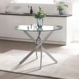 Anderson Dining Table - 2 Seater - 100cm - Round - Glass - Chrome Legs