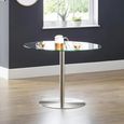 Blanco Dining Table - 2 Seater - 100cm - Round - Glass and Chrome