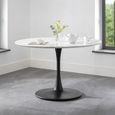 Holland Dining Table - 4 Seater - 120cm - Round - White Marble