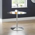 Kudos Dining Table - 2 Seater - 80cm - Round - Glass and Chrome