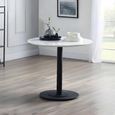 Luca Dining Table - 2 Seater - 80cm - Round - White Marble Effect