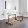 Minori Dining Table - 8 Seater - 200cm - Clear Glass and Gold