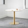 Palermo Dining Table - 2 Seater - 100cm - Round - White Marble Effect and Gold