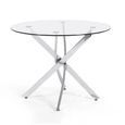 Anderson Dining Table - 2 Seater - 100cm - Round - Glass - Chrome Legs