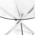 Anderson Dining Table - 2 Seater - 100cm - Round - Glass - Chrome Legs