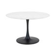 Holland Dining Table - 4 Seater - 120cm - Round - White Marble