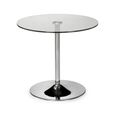 Kudos Dining Table - 2 Seater - 80cm - Round - Glass and Chrome