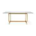 Minori Dining Table - 8 Seater - 200cm - Clear Glass and Gold