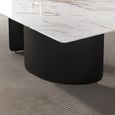 Lorea 6 Seater White Marble Dining Table with Black Base - Sizes Available