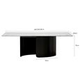 Lorea 6 Seater White Marble Dining Table with Black Base - Sizes Available