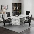 Viola 8 Seater White Marble Dining Table - 200cm