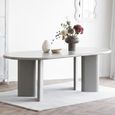 Nagano Dining Table - Oval - Double Pedestal - 8 Seater - 220cm - Concrete