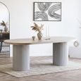 Solva Dining Table - Oval - Double Pedestal - 8 Seater - 220cm - Natural Wood