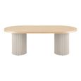 Solva Dining Table - Oval - Double Pedestal - 8 Seater - 220cm - Natural Wood