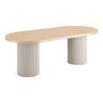 Solva Dining Table - Oval - Double Pedestal - 8 Seater - 220cm - Natural Wood