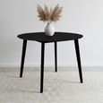 Vojens Round Dining Table - 4 Seater - 105cm - Black