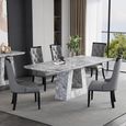 Milan 6 Seater Grey Marble Dining Table - Sizes Available