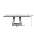 Milan 6 Seater Grey Marble Dining Table - Sizes Available