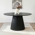 Osaka Round Dining Table - 6 Seater - 140cm - Slatted Base - Black Oak