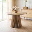 Osaka Round Dining Table - 4 Seater - 120cm - Slatted Base - Oak