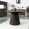 Osaka Round Extending Dining Table - 4-8 Seater - 120cm-200cm - Slatted Base - Smoked Oak
