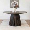 Osaka Round Dining Table - 6 Seater - 140cm - Slatted Base - Smoked Oak
